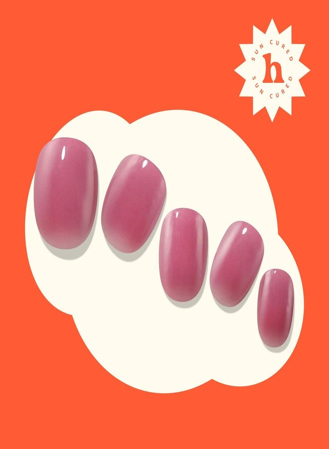 Heyhae Semi Cured Gel Nail Strips | No LED Lamp Needed | Summer, Solid, Red | Easy Apply & Remove, Salon Quality | Includes 28 Strips, 1 Prep Pads, Nail File & Wooden stick - Hey, Grape Escape - Image 5